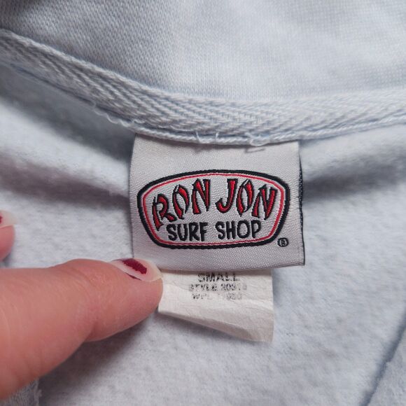 Ron Jon Surf Shop 1/4 Zip Pullover Men's Size Small Blue Logo Casual Long Sleeve - Picture 3 of 14